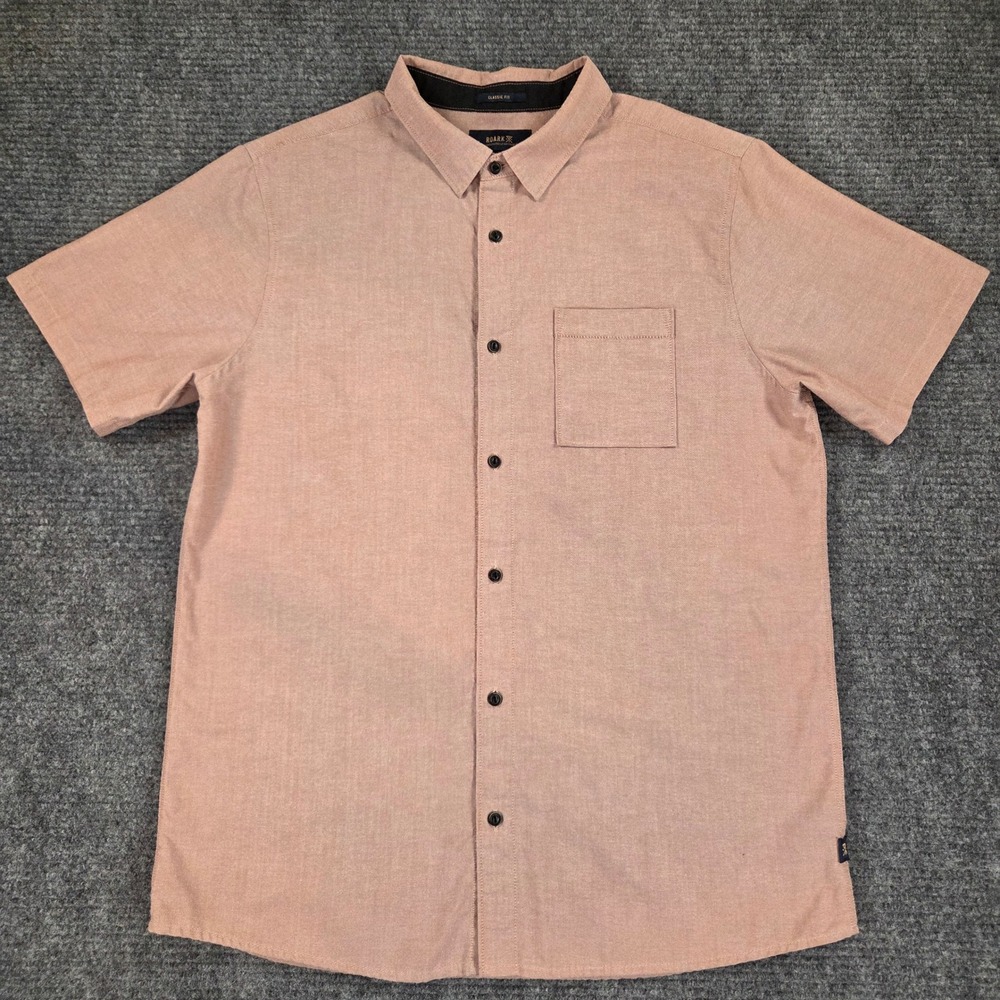 Roark Artifacts of Adventure Mens Classic Fit Short Sleeve Button Down Shirt L